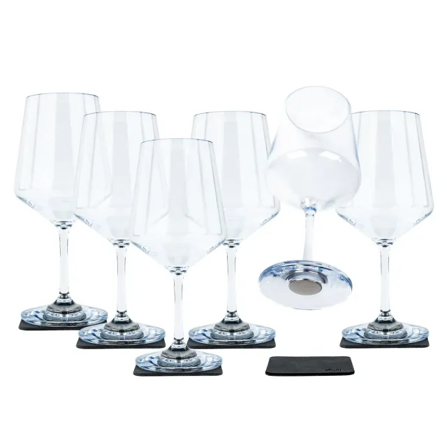 Silwy Wine Classic calici magnetici trasparenti 6 pad