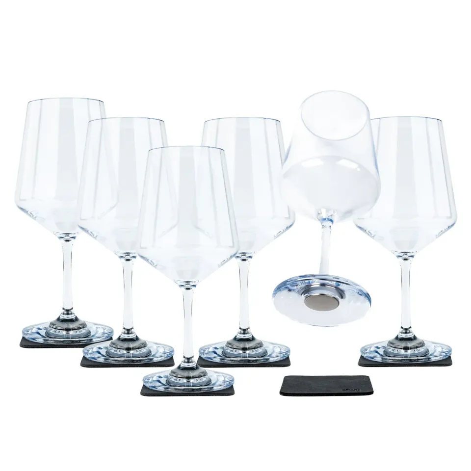 Silwy Wine Classic calici magnetici trasparenti 6 pad