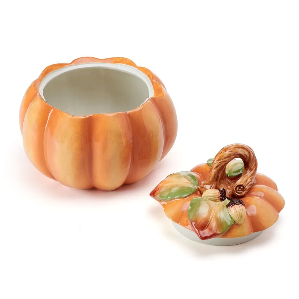 Fitz and Floyd Harvest Halloween biscottiera zucca terracotta