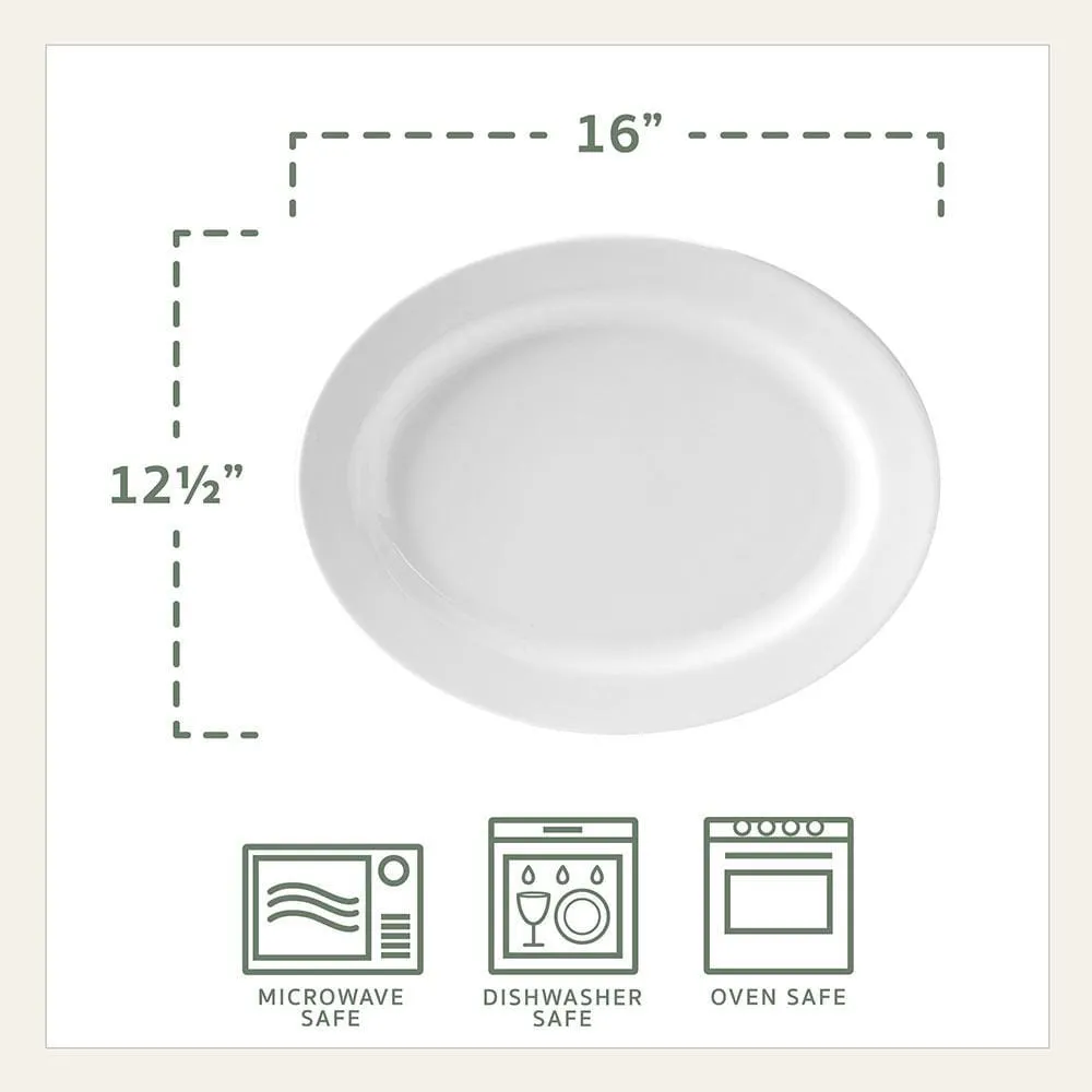 Fitz and Floyd Everyday White vassoio ovale 16 pollici porcellana
