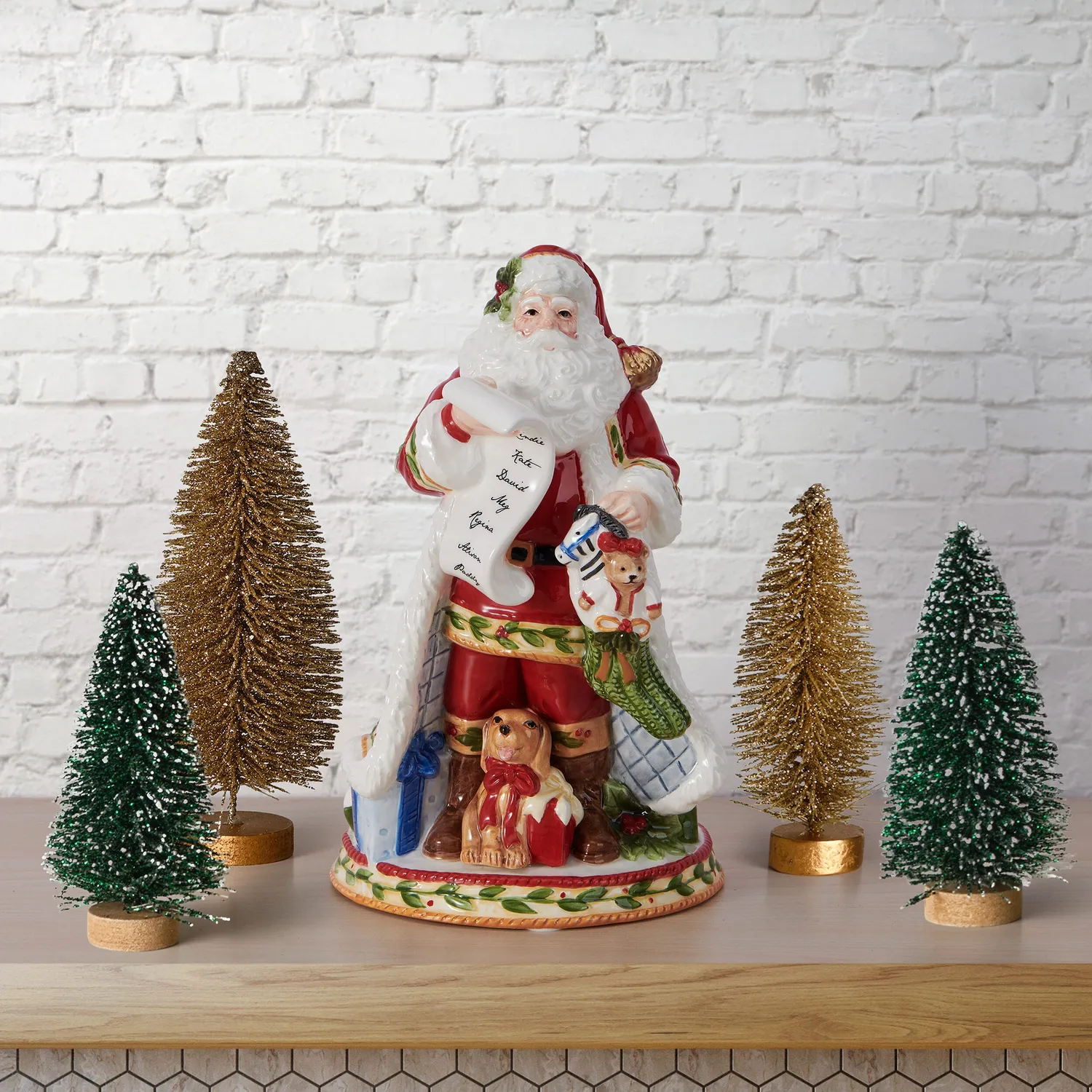Fitz and Floyd Santa's Gift Musical Figurine statuina musicale 23,5 cm
