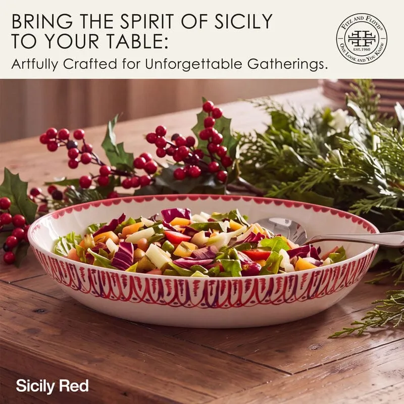 Fitz and Floyd Sicily Red Ciotola rossa gres