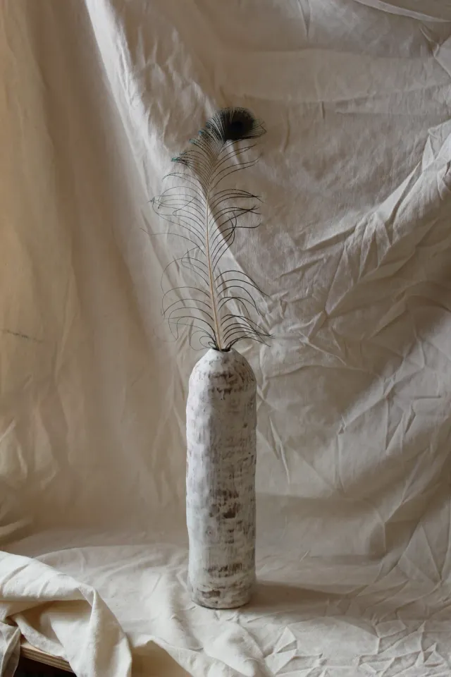 Studio Delta Pottery Guardiano vaso bottiglia grès rosso 37 cm