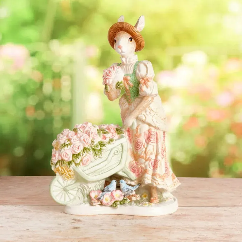 Fitz and Floyd Vita's Garden Coniglio Statuina 35cm Fiori
