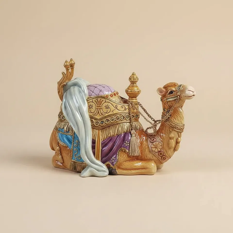 Fitz and Floyd Nativity Cammello Accovacciato presepe ceramica