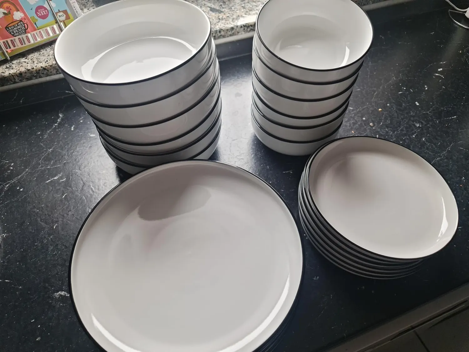 Pure Living Scandi Servizio Piatti 24 Pezzi Porcellana Bianca 6 Persone