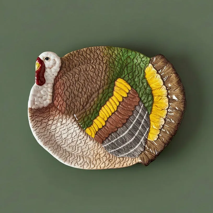 Fitz and Floyd Thanksgiving Vassoio tacchino 46 cm