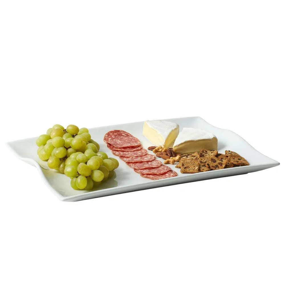 Fitz and Floyd Everyday White vassoio porcellana manici 46 cm