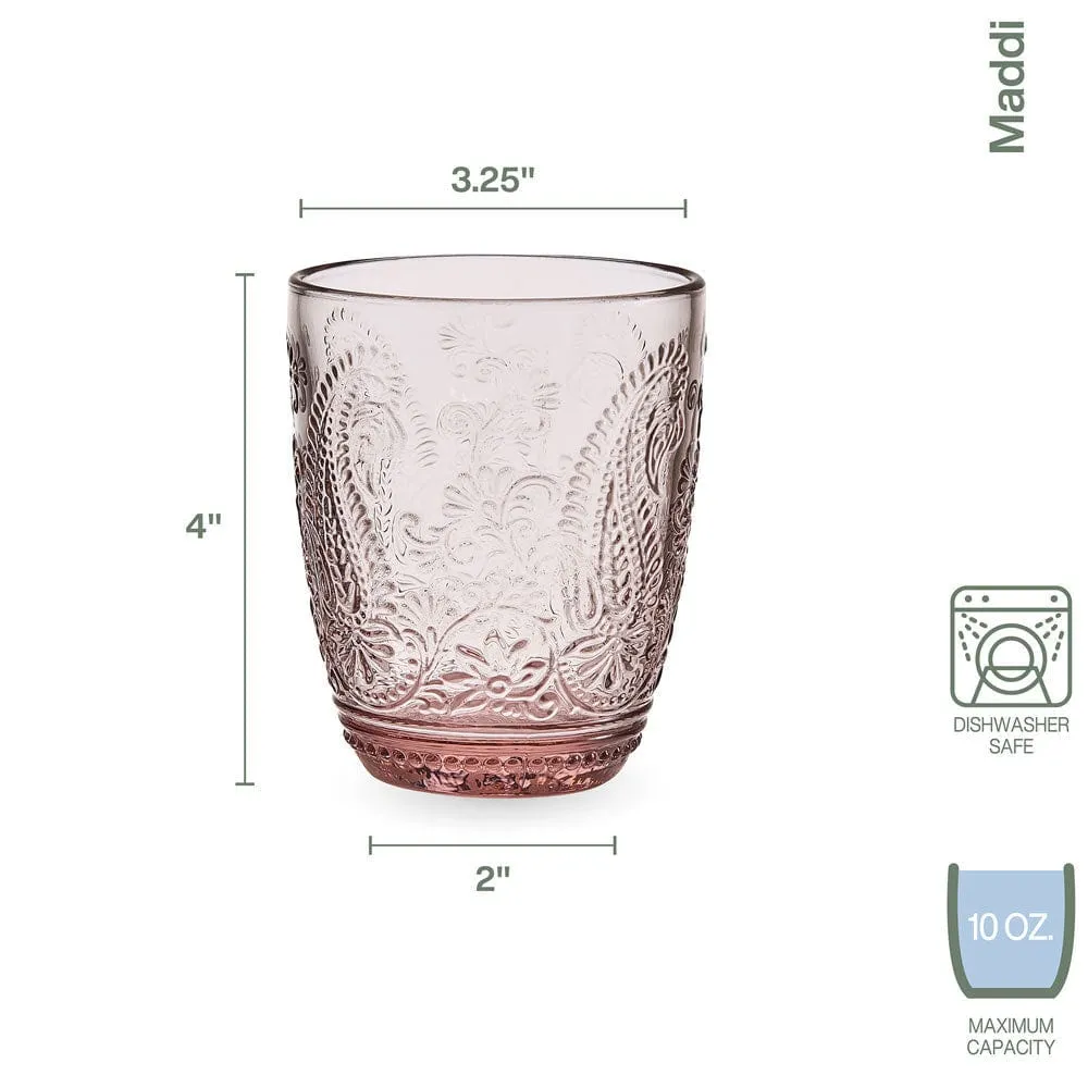 Fitz and Floyd Maddi set 4 bicchieri whisky rosa blush 300 ml