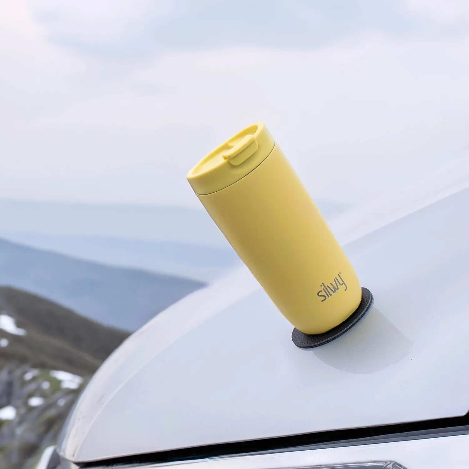 Silwy Limone Tazza Termica Magnetica Antigraffio da Viaggio