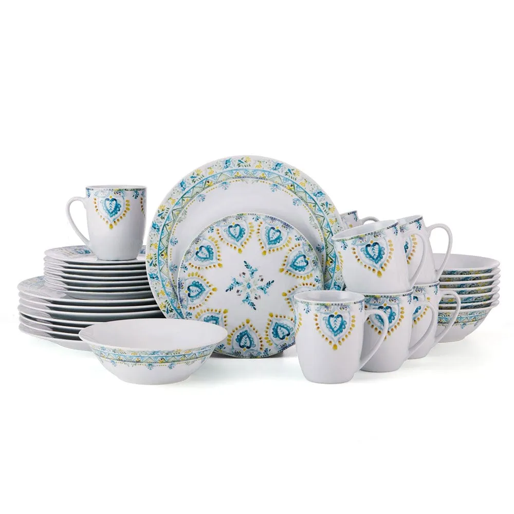 Fitz and Floyd Jodhpur Delight servizio piatti 32 pezzi porcellana