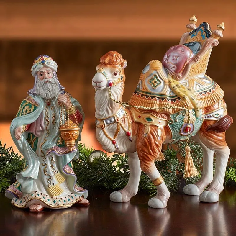 Fitz and Floyd Nativity Re Magio Arabo presepe 23,5 cm ceramica