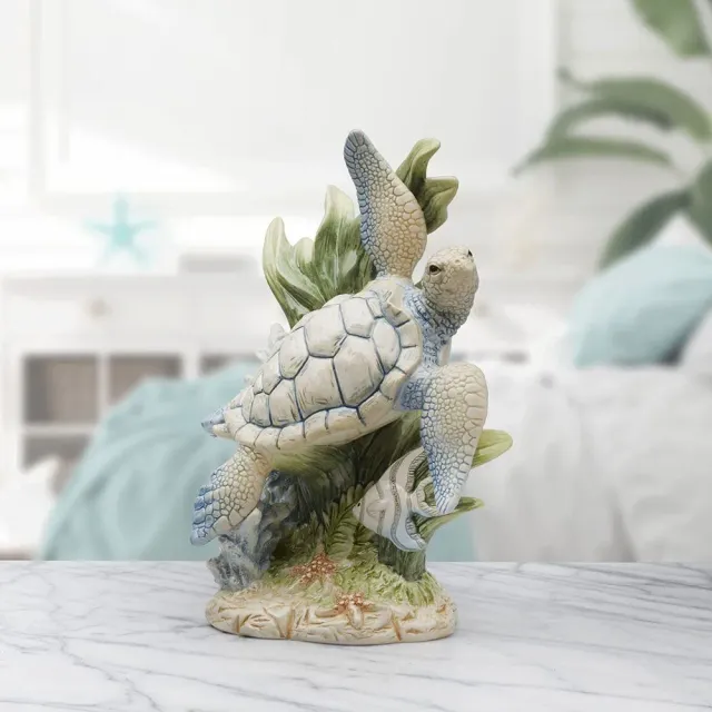 Fitz and Floyd Coastal Home Sea Turtle statuina tartaruga