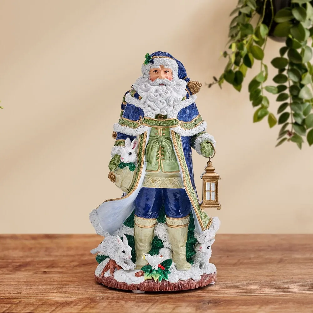 Fitz and Floyd Telluride Blue carillon Babbo Natale resina 28 cm