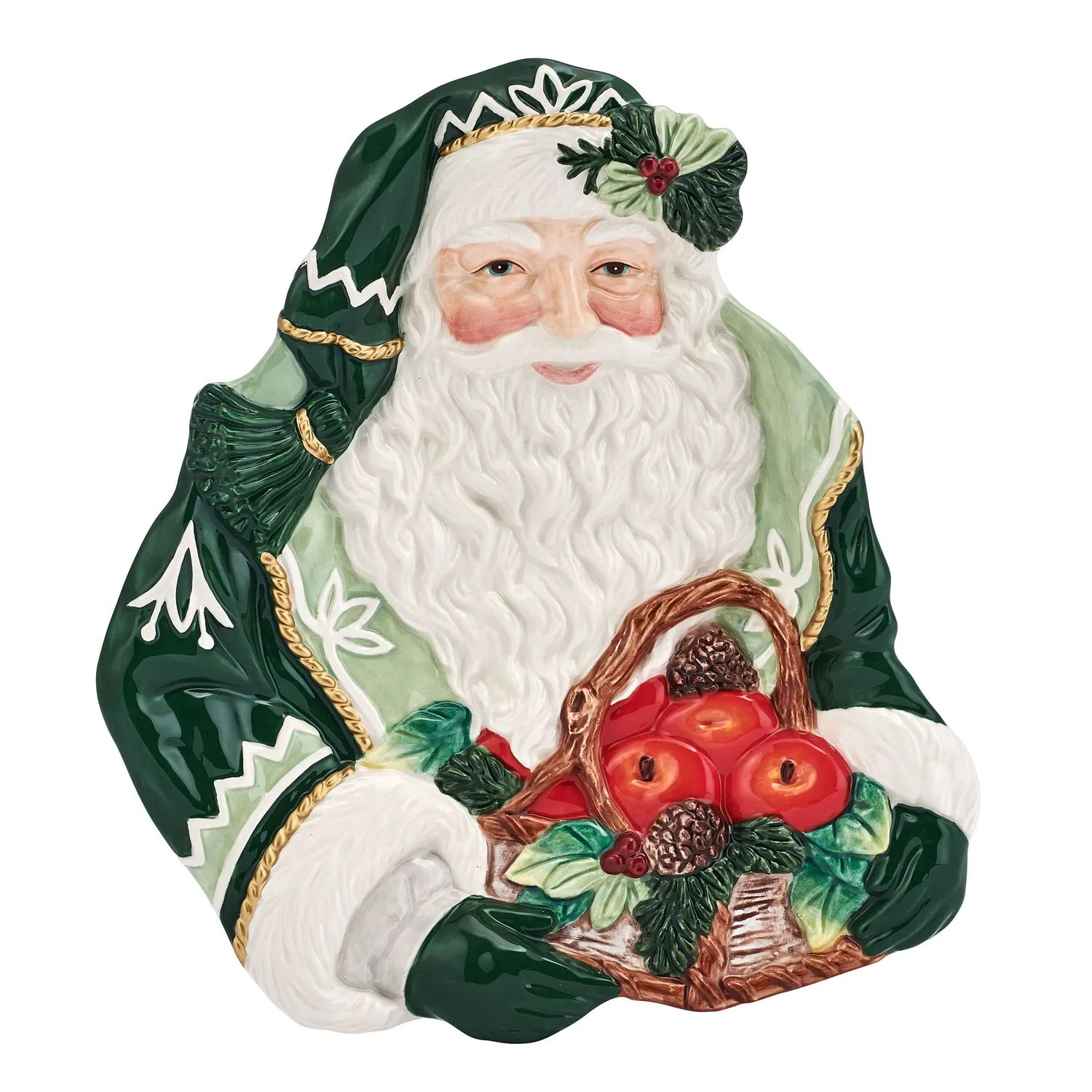 Fitz and Floyd Winter Frost Santa piatto antipasti in ceramica