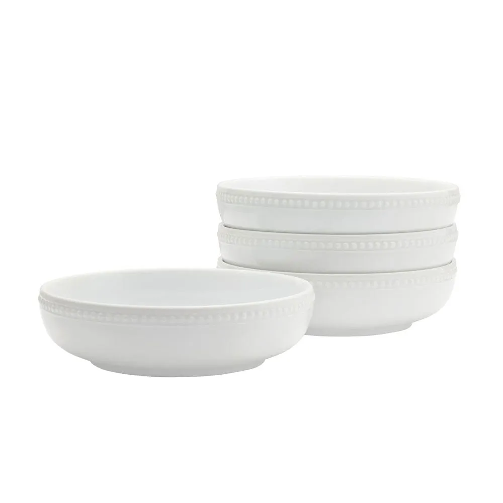 Fitz and Floyd Everyday White Beaded Bowl 19,7 cm Set 4 Pz