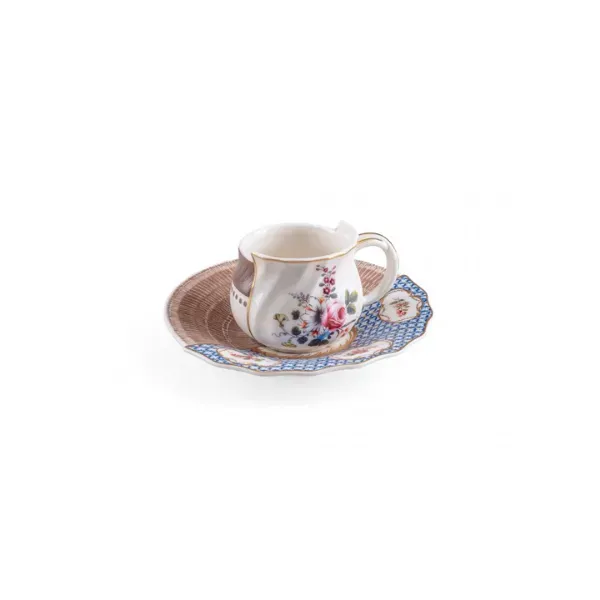 Seletti Hybrid Djenne tazzina caffè bone china bicolore