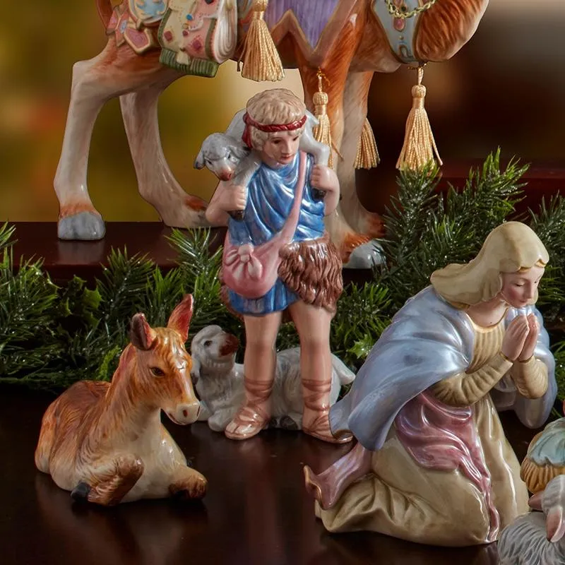 Fitz and Floyd Nativity statuetta pastorello 19 cm terraglia