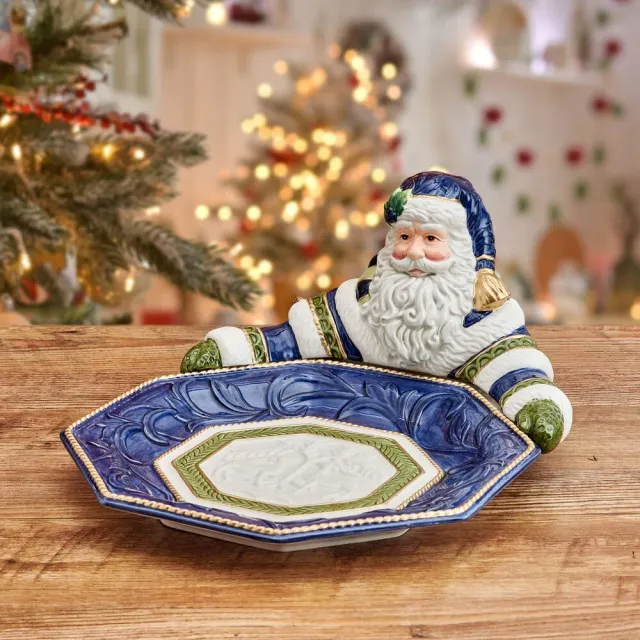 Fitz and Floyd Telluride Santa ciotola da portata blu