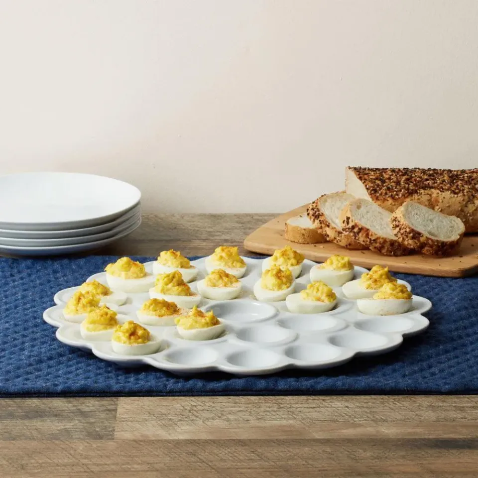 Fitz and Floyd Everyday White Flower Egg vassoio uova 35 cm