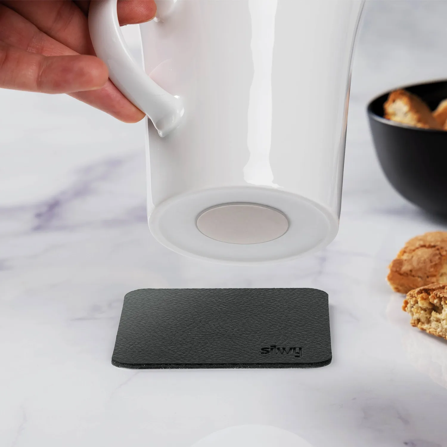Silwy Tazze magnetiche porcellana 2 pezzi con pad nanogel