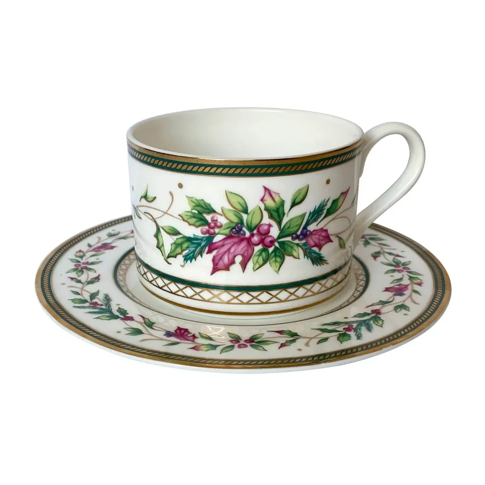 Fitz and Floyd Winter Holiday Tazzina con Piattino Bone China