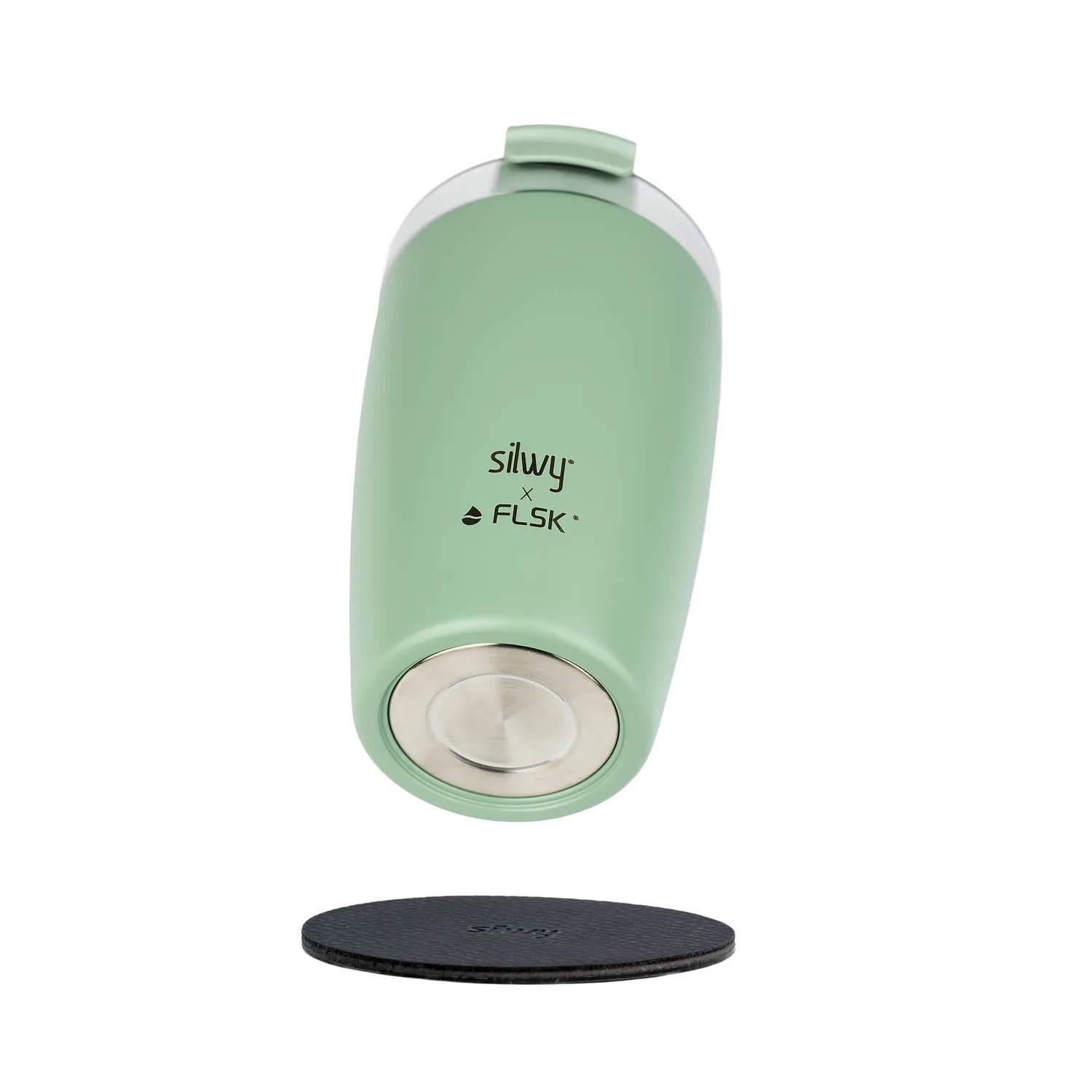 Silwy Tazza Termica Magnetica Sage Acciaio Inox con Pad