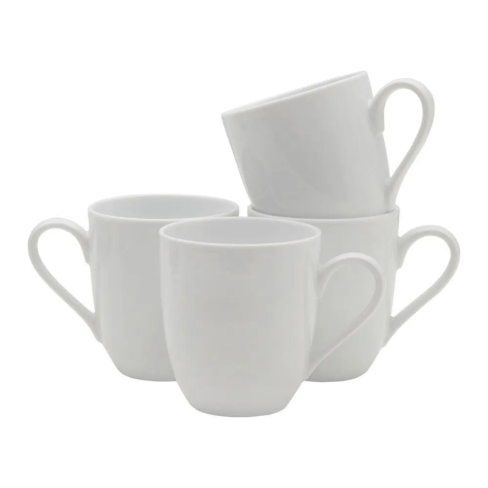 Fitz and Floyd Everyday White Set 4 Tazze Mug Bianche Porcellana