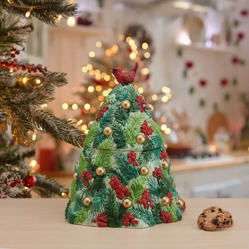 Fitz and Floyd Christmas Tree biscottiera albero Natale verde