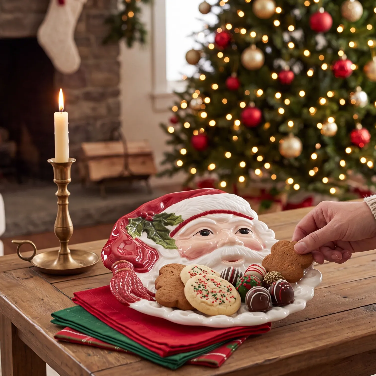 Fitz and Floyd Santa's Gift piatto antipasto Babbo Natale