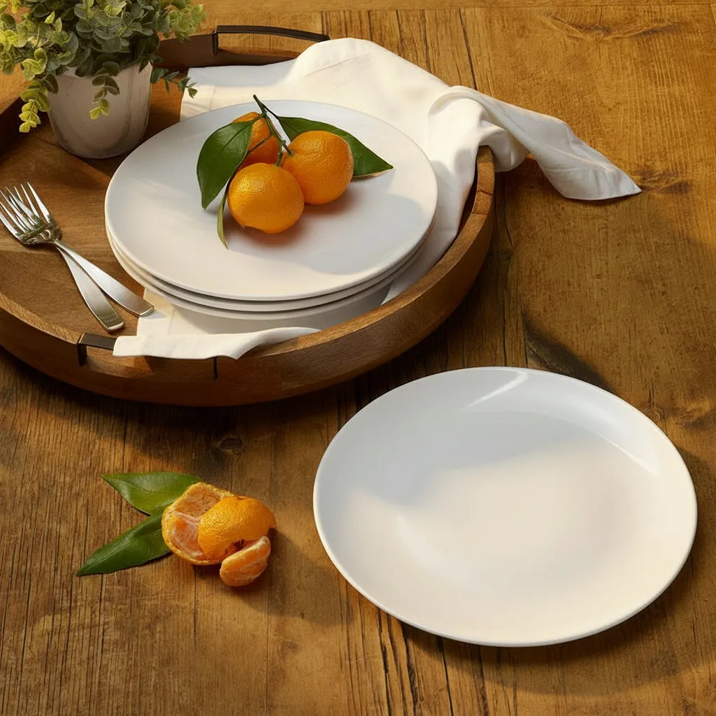 Fitz and Floyd Everyday White Organic set 4 piatti piani 27 cm