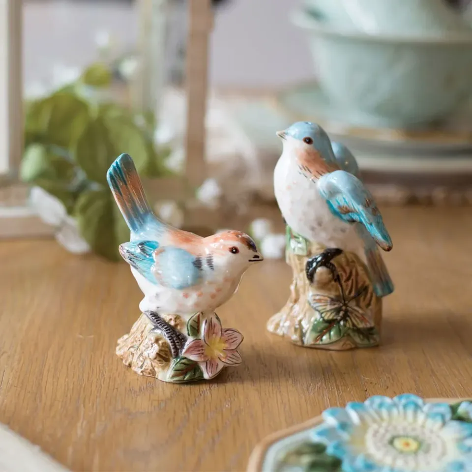 Fitz and Floyd Toulouse Bird Set Sale e Pepe Blu in Terraglia