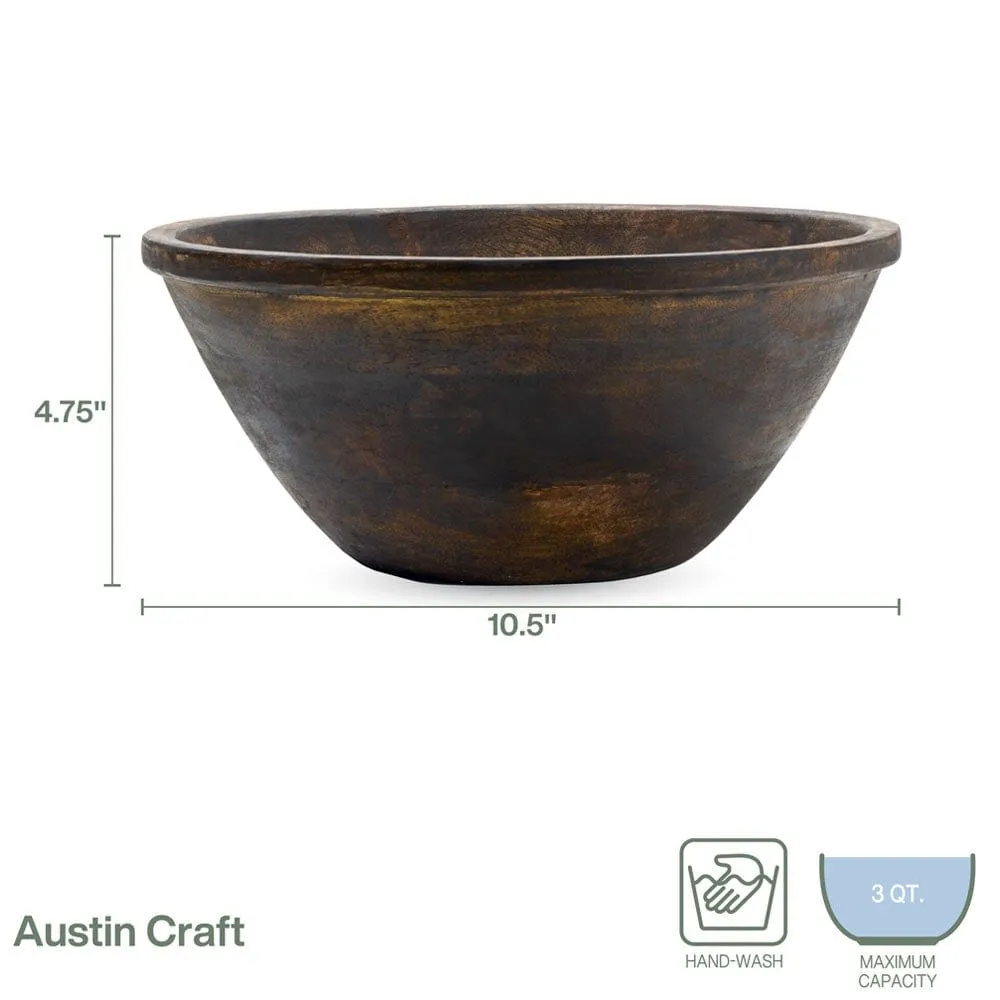 Fitz and Floyd Austin Craft Ciotola Legno Mango Espresso 3 Qt