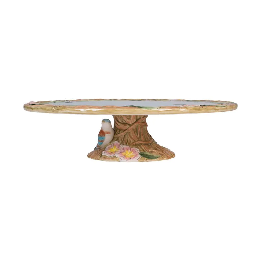 Fitz and Floyd Toulouse alzata torte 28,5 cm azzurra terraglia