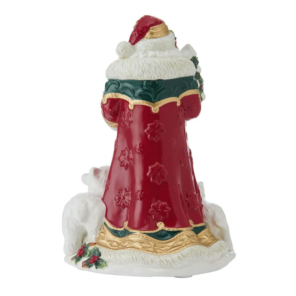 Fitz and Floyd Woodland Holiday statuetta Babbo Natale musicale