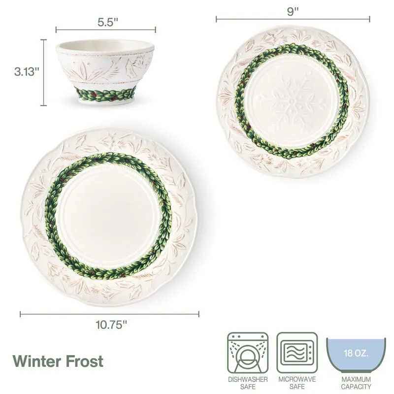 Fitz and Floyd Winter Frost servizio piatti 3 pezzi natalizio