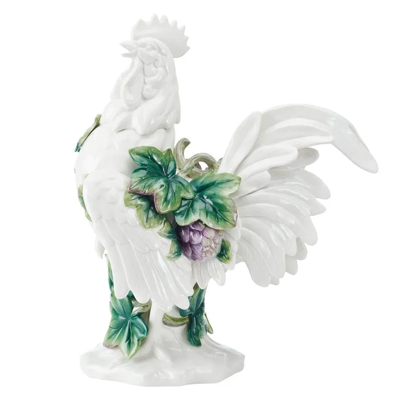 Fitz and Floyd Sicily Green gallo decorativo 48 cm ceramica