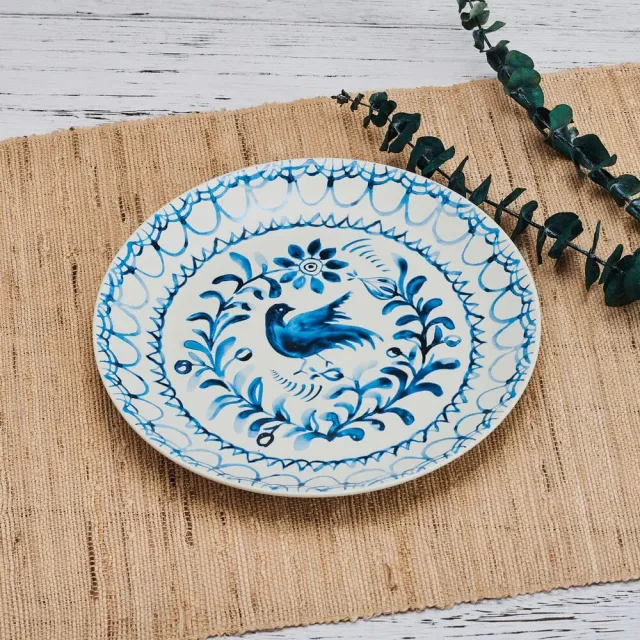 Fitz and Floyd Sicily Blue piatto insalata blu 23 cm gres