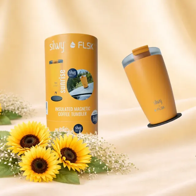 Silwy Sunrise tazza termica magnetica acciaio con pad