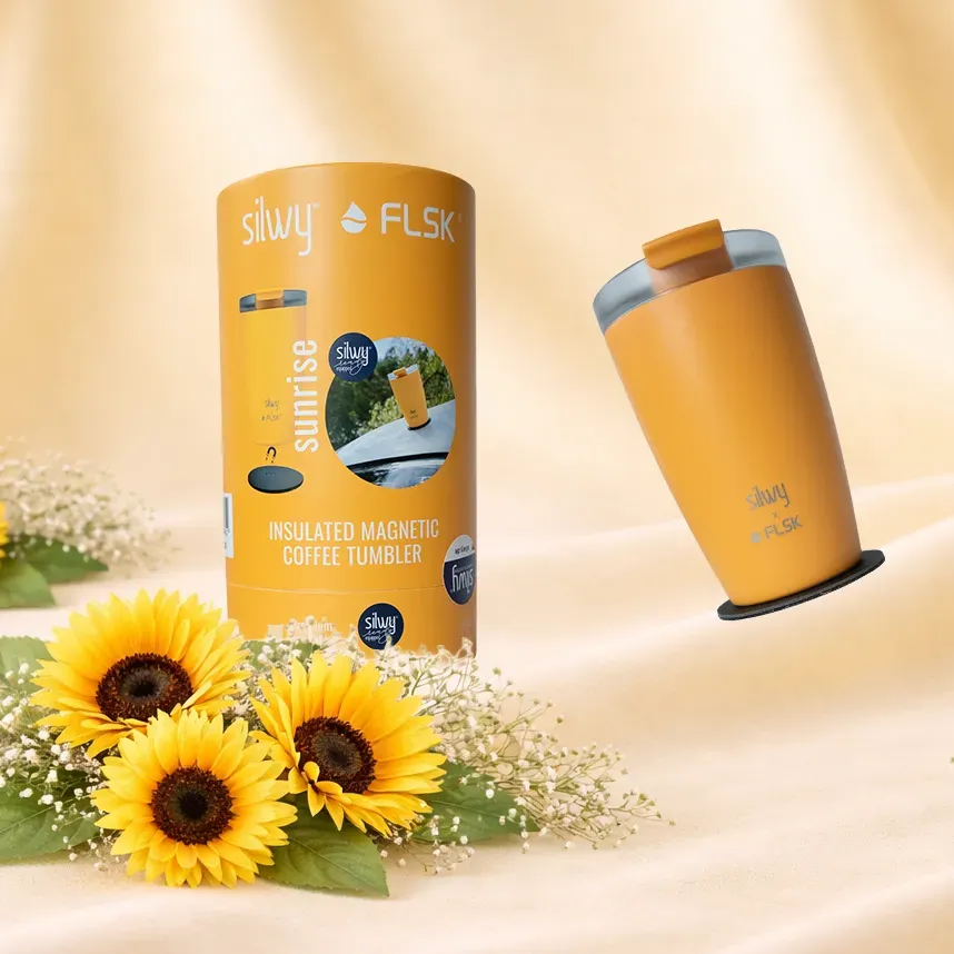 Silwy Sunrise tazza termica magnetica acciaio con pad