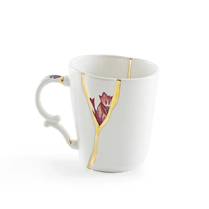 Seletti Kintsugi Mug 3 tazza in porcellana oro