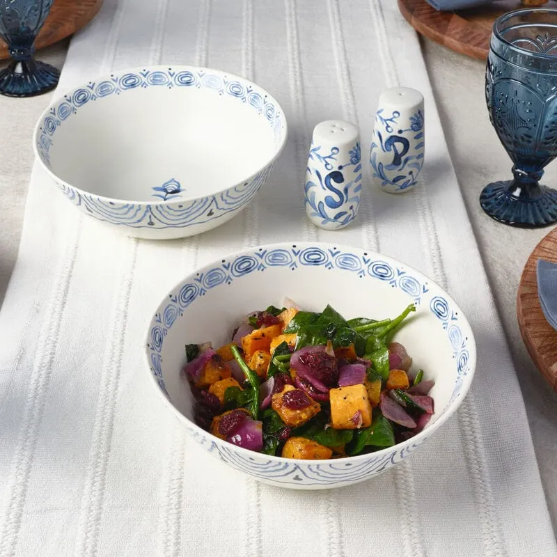 Fitz and Floyd Sicily Blue set 2 ciotole con sale e pepe