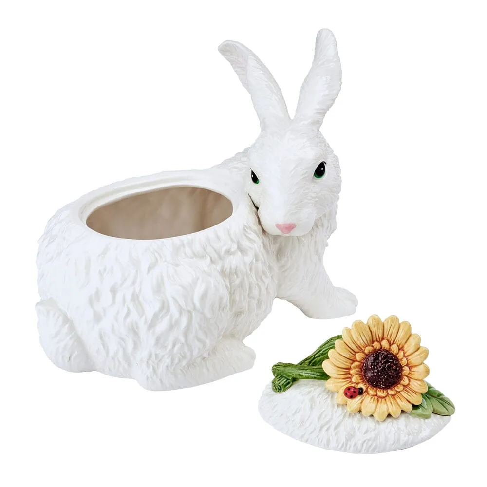Fitz and Floyd Sunflower Rabbit biscottiera coniglio terracotta
