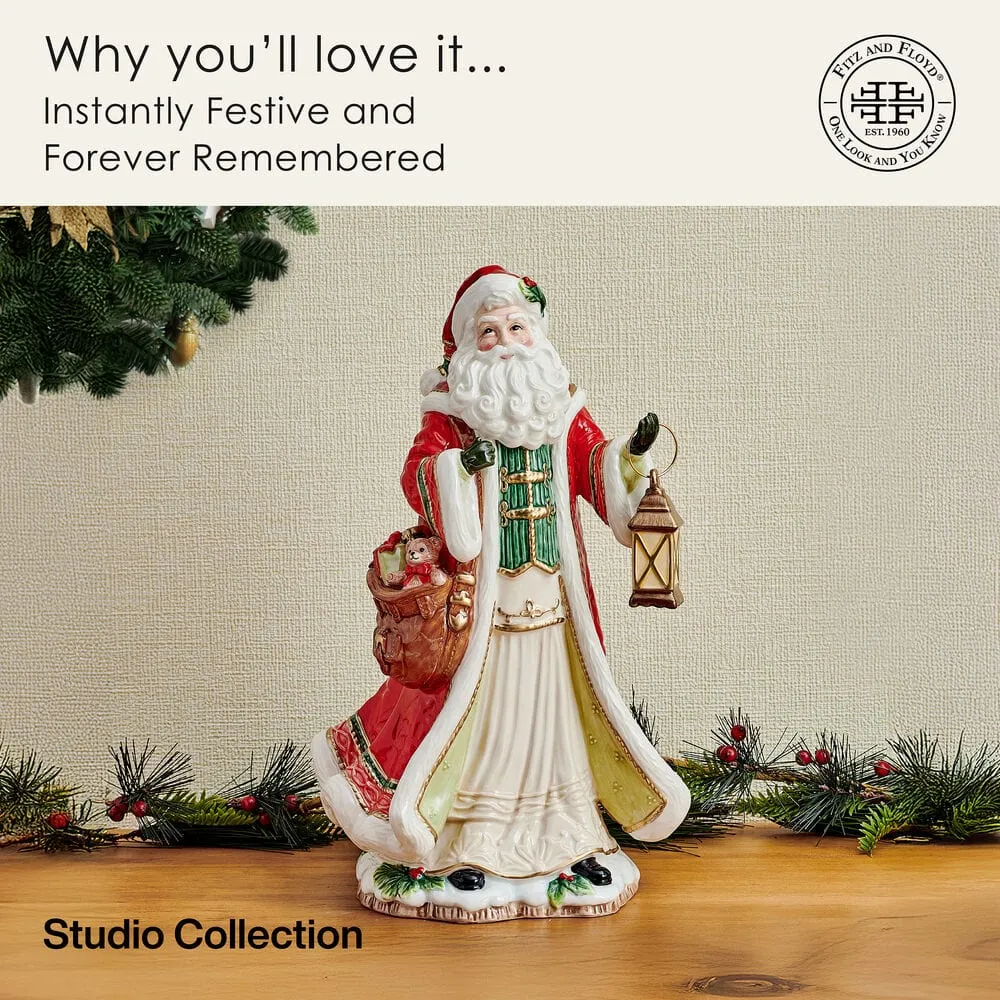 Fitz and Floyd Crimson Santa statuetta natalizia 34 cm