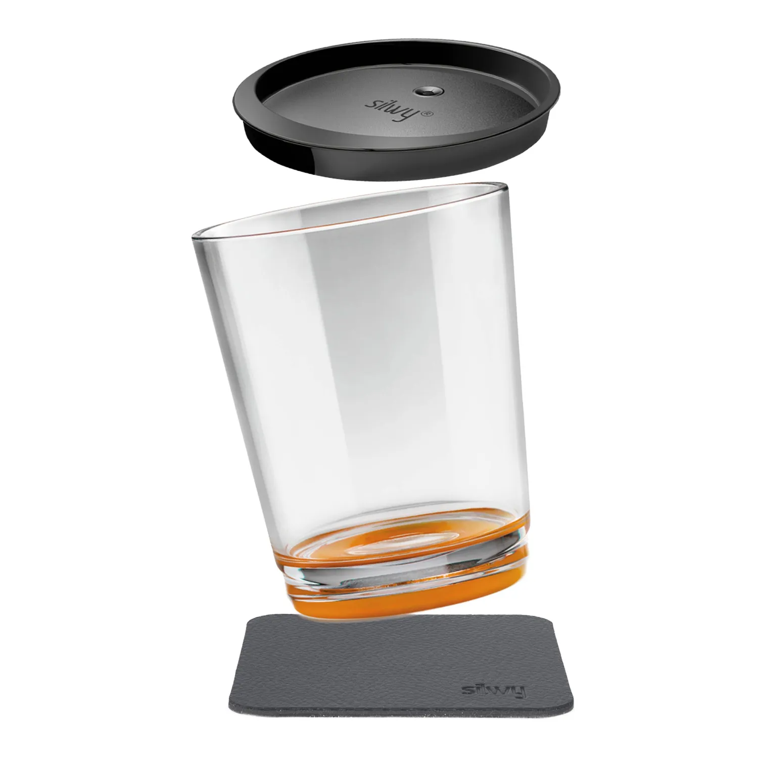 Silwy tazza magnetica Tripla arancione con coperchio