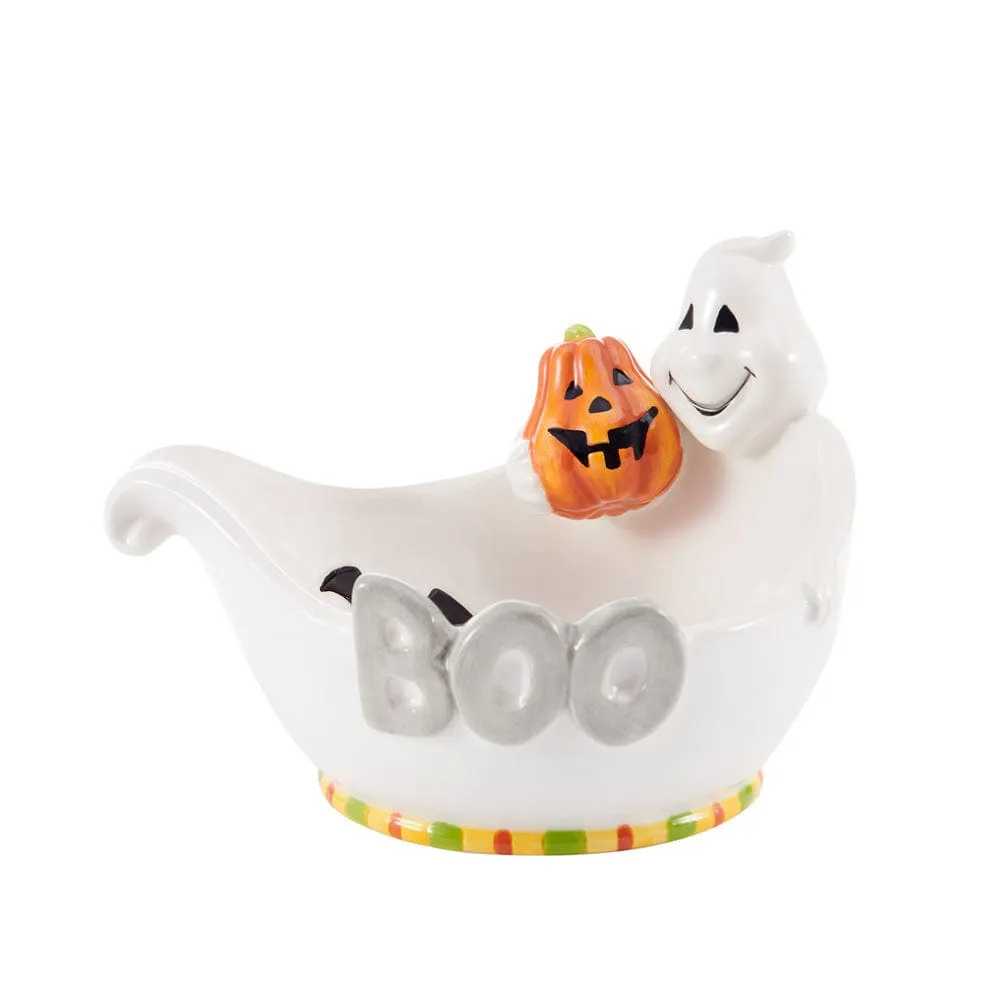 Fitz and Floyd Halloween Boo Ghost Ciotola Caramelle Terracotta