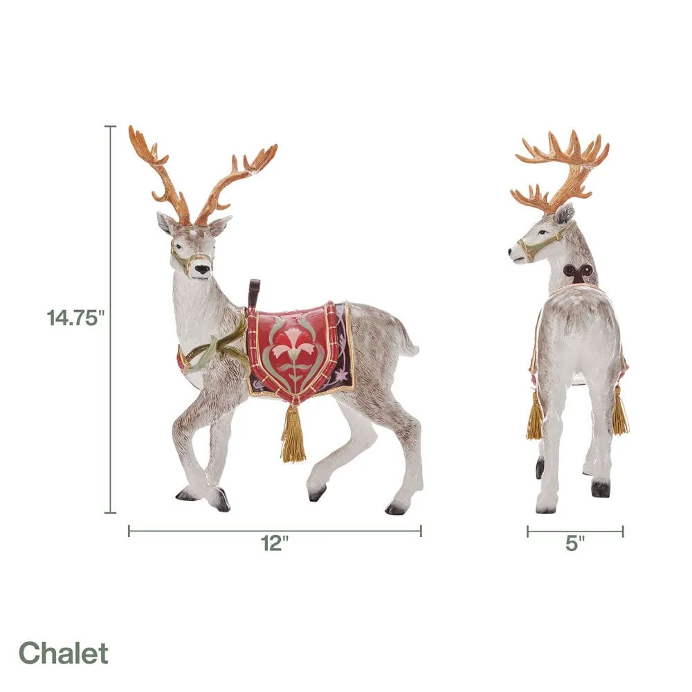 Fitz and Floyd Chalet statuetta cervo ceramica 37 cm