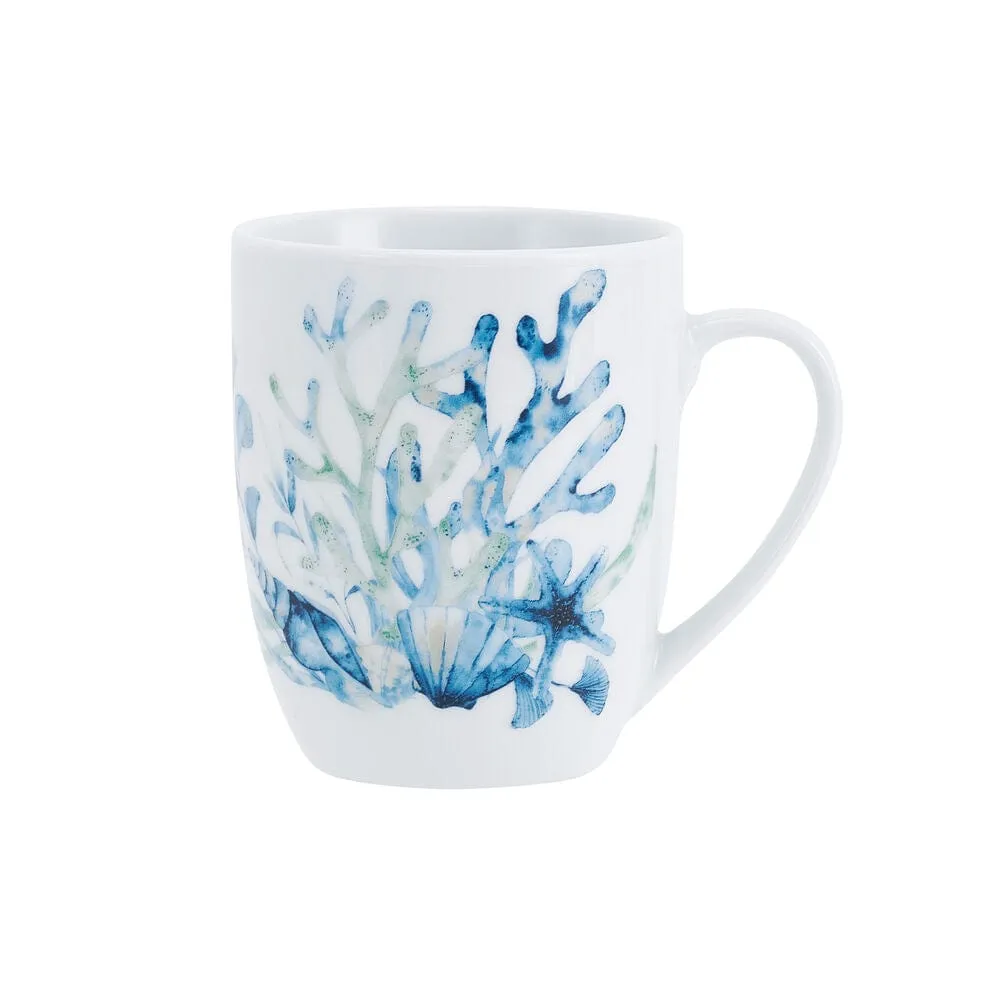Fitz and Floyd Sanibel mug porcellana blu conchiglie