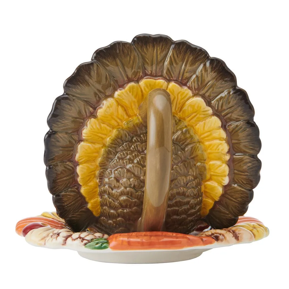 Fitz and Floyd Harvest Thanksgiving salsiera tacchino terracotta