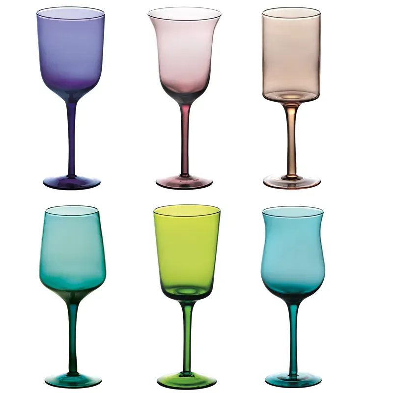 Diseguale Collection set 6 calici colorati misti